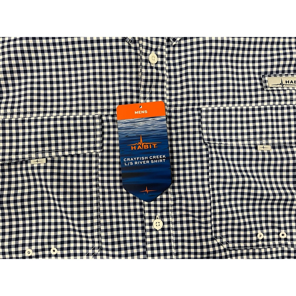 Men HABIT Crayfish Creek L/S River Creek 3XL Medievel Blue UPF Cooling Quick Dry - Picture 5 of 12